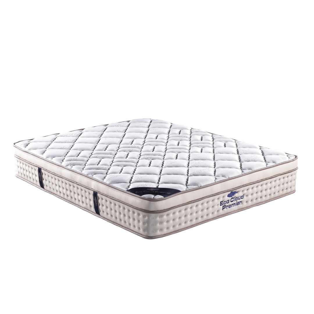 Eco Cloud Premier Mattress – Natural Fabric -  Visco Comfort - Spine Supportive Spring System - Mundo Bedding